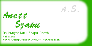 anett szapu business card